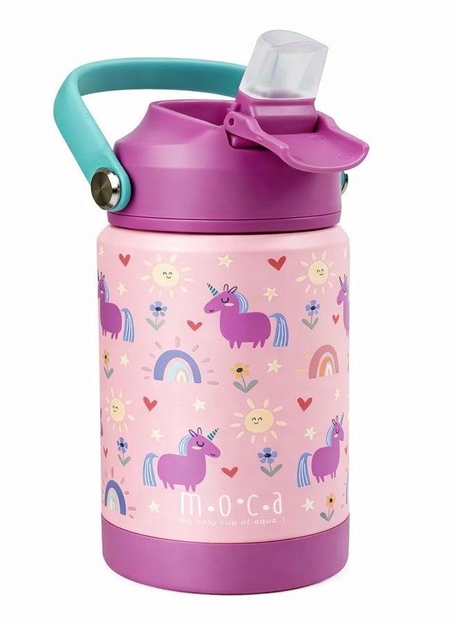 MOCA Kids Water Bottle 350ml | Hot&Cold Stainless Steel Sipper Bottle for Kids with Soft Nozzle |Boys & Girls KIds Leak-Proof Bottle for School & Travel | Non-Slip Base (Orbit) - Image 1